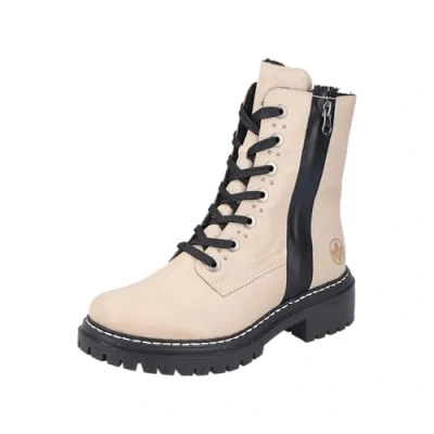 Abbildung von Rieker Plateaustiefelette, Damen, Größe: 39, Beige Schuhe