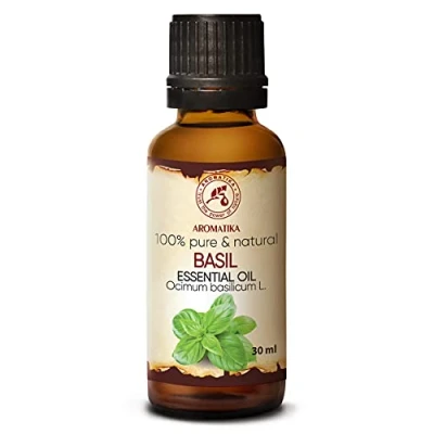 Abbildung von Basilikumöl 30ml Ocimum Basilicum Naturreines Ätherisches Basilikum Öl für Aromatherapie Duftlampe Diffuser Sauna Raumduft Körperpflege