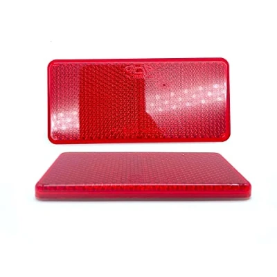 Abbildung von DOJA Barcelona Anhänger Reflektor Rechteckig Selbstklebend Rückstrahler Pack 10 Rot Beleuchtung, Reflektoren Aufkleber, Auto Reflektoren, Motorrad Reflektorband, Katzenaugen