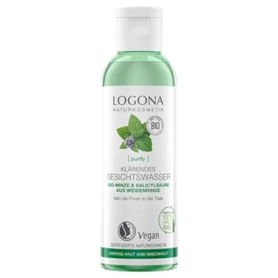 Abbildung von Bio Klärendes Gesichtswasser von LOGONA Naturkosmetik für unreine Haut &amp; Mischhaut, Minze natürlicher Salicylsäure aus Weidenrinde, Mattierend, Natürlich Vegan, 125 ml