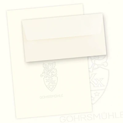 Abbildung von Gohrsmühle Briefpapier Set mit Wasserzeichen (50 Sets) DIN A4 gefütterte Briefumschläge, hochwertig &amp; edel