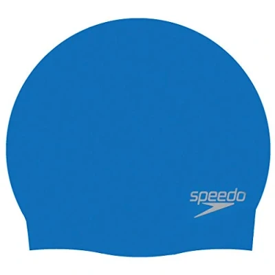 Abbildung von Speedo Unisex Kinder Plain Moulded Silicone J Schwimmkappe, Blau/Blau, One Size