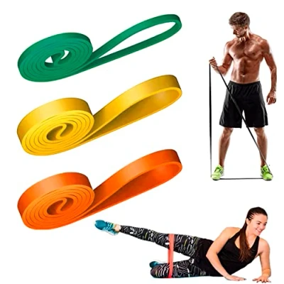 Abbildung von 3er Set Training Band elastische Widerstandsbänder für Fitness Crossfit Männer und Frauen 15 25 35 kg