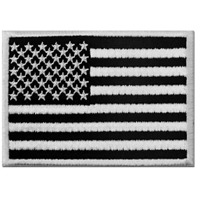 Abbildung von Taktisch Amerikanische Flagge USA Vereinigte Staaten von Amerika Staatswappen Bestickter Aufnäher zum Aufbügeln/Annähen, weiß schwarz