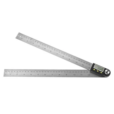 Abbildung von Digital Winkelmesser 2 in 1 Winkelsucher 0 300mm 360 Rostfreier Stahl Elektronisch Goniometer Messlineal LCD Bildschirm mit Sperren Funktion Sperrfunktion MEHRWEG VERPACKUNG