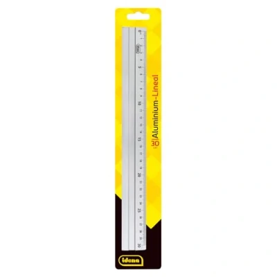 Abbildung von Idena 602122 Aluminium Lineal mit 30 cm Länge, Millimeter und Zentimeter Skalierung, silber, für Schule, Büro Freizeit