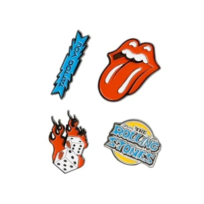 Abbildung von Grupo Erik Set Pins The Rolling Stones 4 Anstecknadeln Geschenke Merchandising