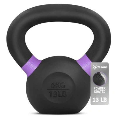 Abbildung von Yes4All EVZU Pulverbeschichtetes Kettlebell aus Gusseisen, 6 kg