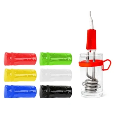 Abbildung von ROMMELSBACHER Reisetauchsieder RTG 351 wärmeisolierter Griff, Überhitzungsschutz, mit Hartglasbecher (200 ml) und Etui (Farbe variabel), 350 Watt, Edelstahl