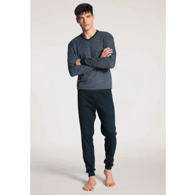 Abbildung von Calida BÜNDCHEN Pyjama, Herren, Größe: Medium, Dark sapphire