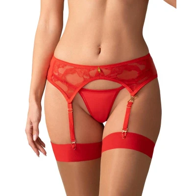 Abbildung von Strapsgürtel „Aliosa“ aus roter Floral Spitze