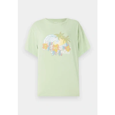 Abbildung von Roxy Sunny Oversize Enzyme WASH Tshirt print, Damen, Größe: XS, Basil