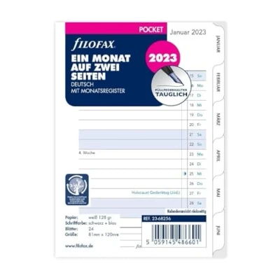 Abbildung von Filofax Pocket 1Mo/2S tabbed (deutsch)2023