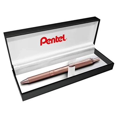 Abbildung von Pentel BL407PG BOX EnerGel Sterling Liquid Gel Tintenroller in Geschenkbox, Gehäuse Roségold, Strichstärke 0.35 mm, Kugeldurchmesser 0.7 Schreibfarbe Schwarz