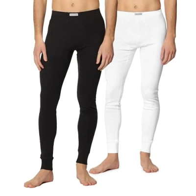 Abbildung von Timone Herren Lange Unterhose TI30 127 ((2er Pack) Schwarz/Weiß, L)
