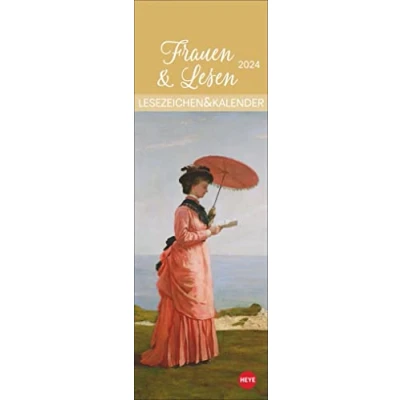 Abbildung von Frauen &amp; Lesen Lesezeichen Kalender 2024. Als kleine Aufmerksamkeit für Leserinnen Lesezeichenkalender mit Zitaten und Bildern lesender Frauen. Mini zum Aufhängen.