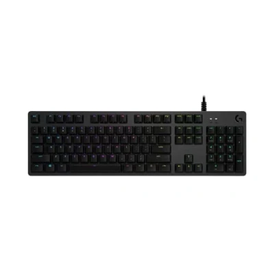 Abbildung von Logitech G512 mechanische Gaming Tastatur, GX Brown Taktile Switches, LIGHTSYNC RGB Beleuchtung, USB Durchschleife, Aluminium Gehäuse, Programmierbare F Tasten,Portugiesisches QWERTY Layout Schwarz