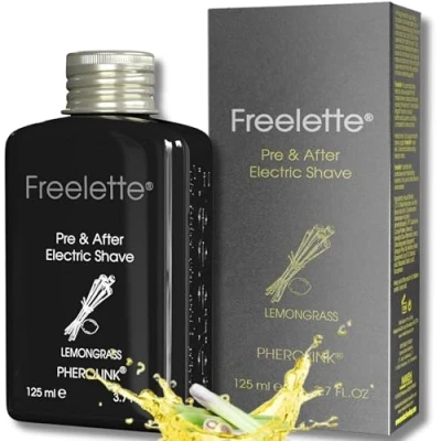 Abbildung von Pre Electric Shave After Lotion Creme Balsam für eine gründliche Rasur Glatte und reizfreie Kühlender Balsam. Freelette (125 ml (1er Pack), ZITRONENGRAS)