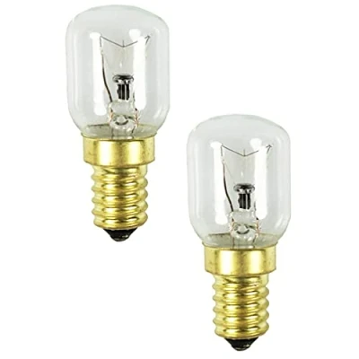 Abbildung von com four® 2x Backofen Lampe bis 300 C, warm weiße Herd Glühbirne 26W, E14, 230V, 165 Lumen (02 Stück 26W goldfarben)