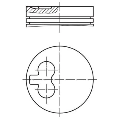 Abbildung von MAHLE ORIGINAL 029 82 13 Kolben 80,51 mit Kolbenringträger, ohne Kühlkanal VOLKSWAGEN: TRANSPORTER 4, 4 Bus, Polo III Hatchback