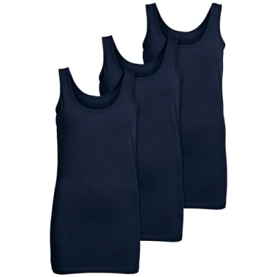 Abbildung von ONLY 3er Pack Damen Oberteile Basic Tank Tops weiß, schwarz, grau, blau, Creme Frauen Shirt lang Sommer Shirts Top 15201465 (L, Farbmix 3)
