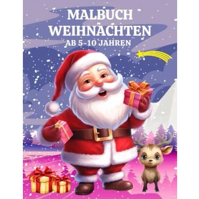 Abbildung von Malbuch Weihnachten ab 5 Jahren: Weihnachtsmalbuch für Kinder 50 Motiven zur Weihnachtszeit Ausmalbuch Mädchen und Jungen