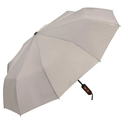 Abbildung von VON LILIENFELD Regenschirm Taschenschirm Grau Sturmfest durch 10 Fiberglas Streben Auf Zu Automatik Teflonbeschichtung Reise Etui Clark
