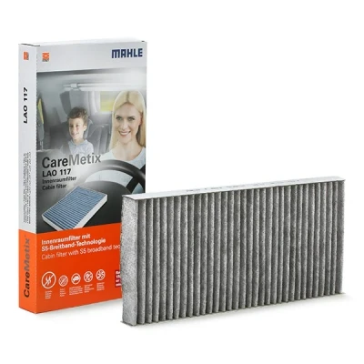 Abbildung von MAHLE ORIGINAL LAO 117 Innenraumfilter Aktivkohlefilter, mit antiallergischer Wirkung, antibakterieller Wirkung 330,0 164 30,0 CareMetix