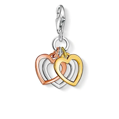 Abbildung von Thomas Sabo Damen Charm Anhänger Herzen Club 925 Sterling Silber 0959 431 12