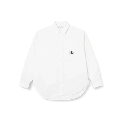 Abbildung von Calvin Klein Jeans PLUS Label Relaxed Shirt Hemdbluse, Damen, Größe: 52, Bright white