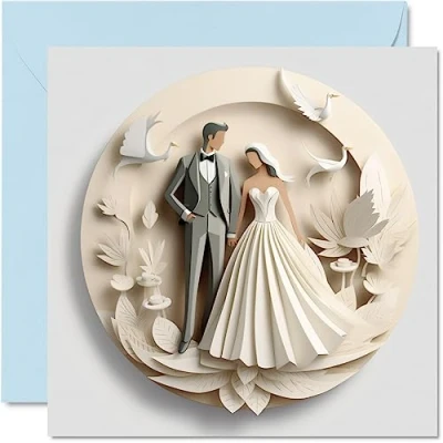 Abbildung von Hochzeitskarten für Paare The Happy Couple Glückwunsch, glückliches Verlobungsgeschenk, Congrats Well Done Karte, 145 mm Hochzeitsgrußkarten Paare, Verlobte, Verlobte (nicht 3D oder Pop Up)