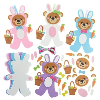 Abbildung von Baker Ross FX543 Mix und Match Osterhunde Dekoration Kit 8er Pack, Schaumstoff Osterdekoration für Kinder