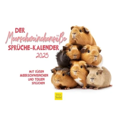 Abbildung von Edition Seidel Premium Kalender Meerschweinchen 2025 Format DIN A3 Wandkalender Tierkalender Tiere mit lustigen Sprüchen coole Zitate