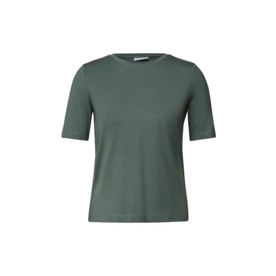 Abbildung von CECIL Damen 3225993 Basic Rundhals T Shirt, Dark Balmy Khaki, XL