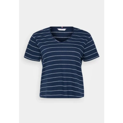 Abbildung von Tommy Hilfiger Curve Tshirt print, Damen, Größe: 46, Calico/dark night navy