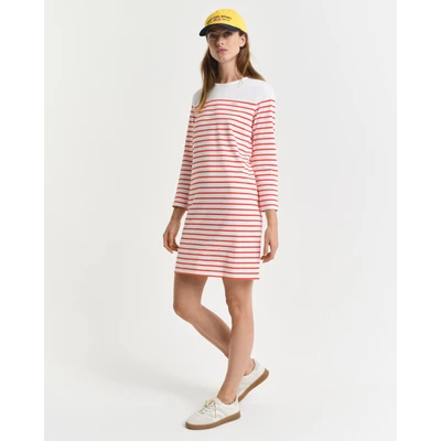 Abbildung von GANT REG 3/4 Sleeve Breton Freizeitkleid, Damen, Größe: Small, Orange red