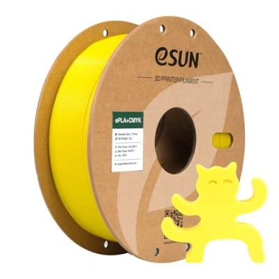 Abbildung von eSUN PLA+ Filament 1.75mm, Lithophan 3D Drucker PLA Plus, Maßgenauigkeit +/ 0.03mm, 1KG Spule (2.2 LBS) CMYK für FDM Drucker, Gelb