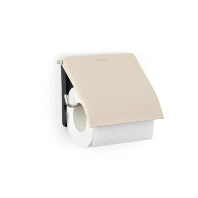 Abbildung von Brabantia Renew Toilettenpapierhalter für alle Gängigen Rollengrößen Wandmontage Korrosionsbeständig Badezimmerzubehör Inkl. Befestigungsmaterial Soft Beige 17 x 13,2 12,3 cm