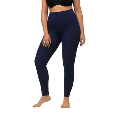 Abbildung von Ulla Popken Damen Thermo Strumpfleggings, Flauschiges Futter Strumpfhose, Nachtblau, 46 48