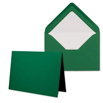Abbildung von 25 x Kartenpaket mit gefütterten Brief Umschlägen gerippt DIN B6 Dunkelgrün 12 17 cm Nassklebung NEUSER PAPIER