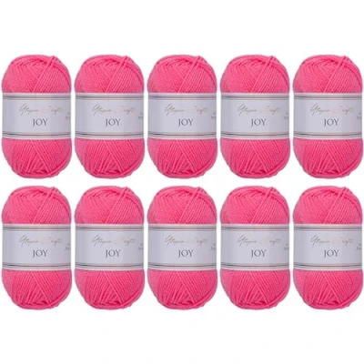 Abbildung von Utopia Crafts JOY Uni Strick und Häkelgarn, Weich, Pflegeleicht, 100% Polyacryl, 10x 50 g Knäuel, 150m (Rosa Sorbet)