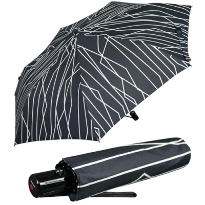 Abbildung von Knirps Taschenschirm Slim Duomatic Auf Zu Automatik mit UV Schutz River Black