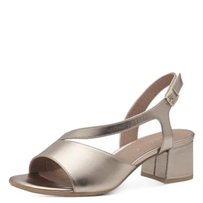 Abbildung von Jana Damen Sandalen mit Absatz verstellbarem Riemen Vegan, Elfenbein (Champagner), 38 EU