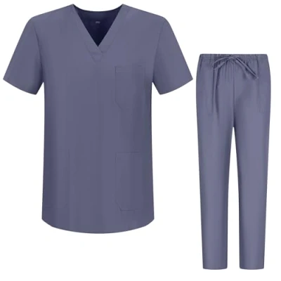 Abbildung von MISEMIYA Unisex Schrubb Set Medizinische Uniform mit Oberteil und Hose ref.6801 6802 Medium, Hellgrau
