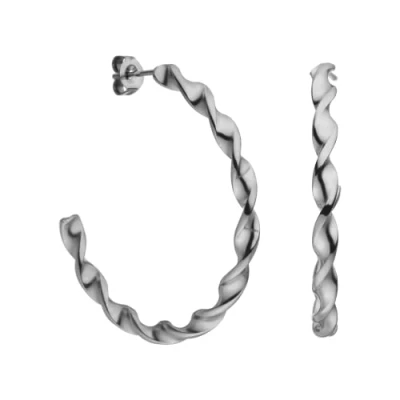 Abbildung von PURELEI® Cross Creole Ohrringe (Silber) Damenohrringe aus langlebigem Edelstahl Wasserfeste Damen 13,9mm Durchmesser Modeschmuck für deinen individuellen Look