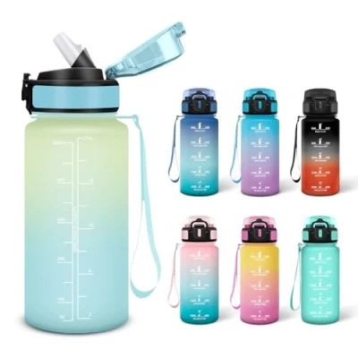 Abbildung von Motswedi Trinkflasche, 0.5L BPA Frei, Trinkflasche mit Strohhalm, Kohlensäure Geeignet,Trinkflasche Sport, Auslaufsicher, Wasserflasche, Sport für Yoga, Gym, Schule, Outdoors, Dunkelblau
