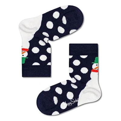 Abbildung von Happy Socks Unisex Kinder Jumbo Schneemann Socken, Navy, 4 6 Jahre