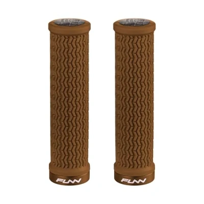 Abbildung von FUNN Holeshot Mountainbike Griffe mit Einzelklemmung, Innendurchmesser von 22 mm, Griffenden aus gehärtetem Material (Braun)
