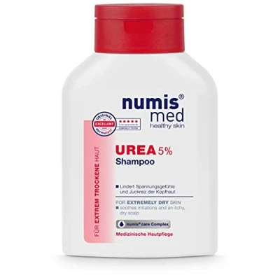 Abbildung von numis med Shampoo mit 5% Urea Hautberuhigendes Haarshampoo für extrem trockene, zu Juckreiz neigende Kopfhaut vegane Haarpflege ohne Silikone, Parabene &amp; Mineralöl Haar (1x 200 ml)