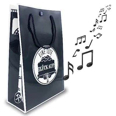 Abbildung von MUSIK Geschenktüte, ÖFFNET man die Tasche, hört das Lied &quot;Glück Auf, der Steiger kommt&quot; in einer Orchesterversion, tolle Geschenkverpackung, GagBag von bentino Weihnachten